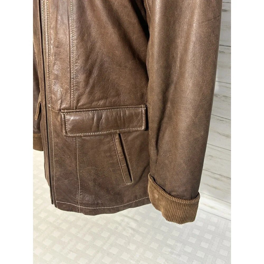 WILSONS LEATHER Size MEDIUM Womens Brown Jacket Lined Insulated motorcycle barn